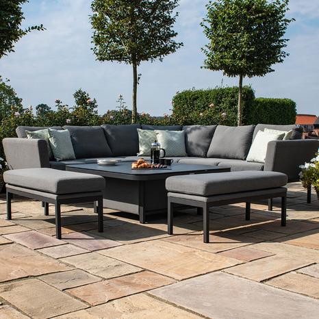Pulse Deluxe Square Corner Dining Set with Rising Table with free winter cover