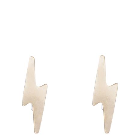 Yellow Gold Golden Lightning Stud Earrings