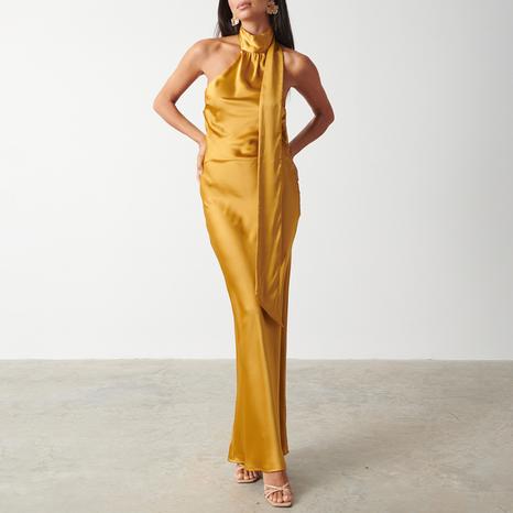 Gold Chloe Scarf Maxi Dress 