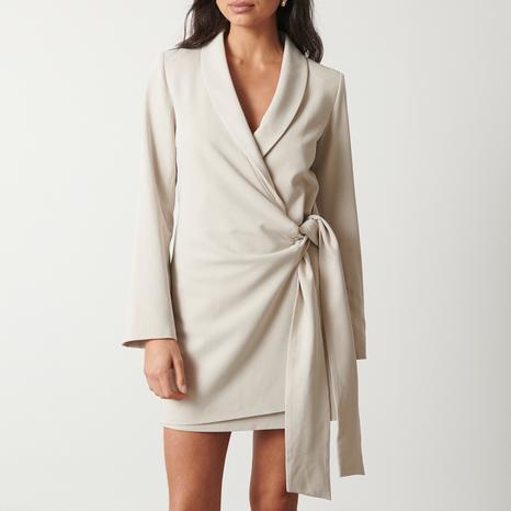 Stone Arielle Wrap Tie Blazer Dress 