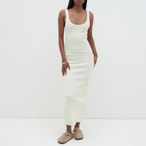 Ivory Sian Scoop Neck Knit Midaxi Dress 