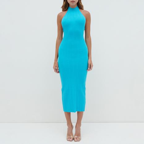 Santorini Blue Raleigh Knit Midaxi Dress 