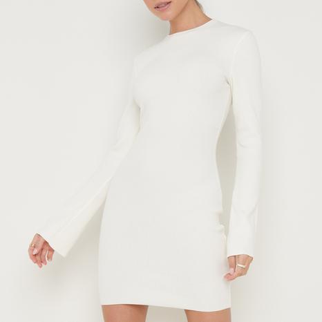 White Laurel Long Sleeve Knit Mini Dress 