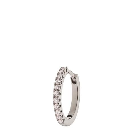 9-Karat Solid White Gold Large Diamond Single Huggie
