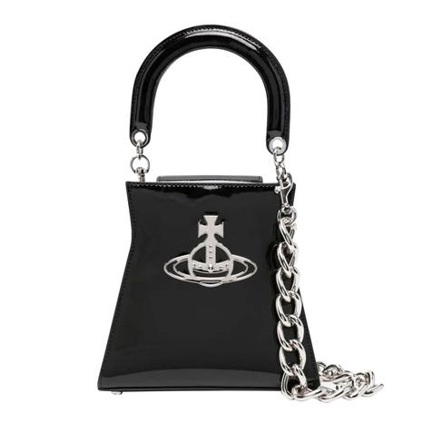 Black Shiny Patent Kelly Large Handbag