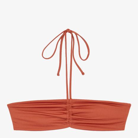 Rust Mela Drawstring Bikini Top