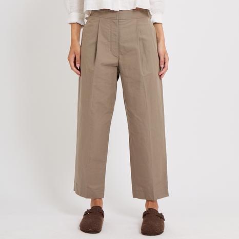 Beige Tapered Trousers