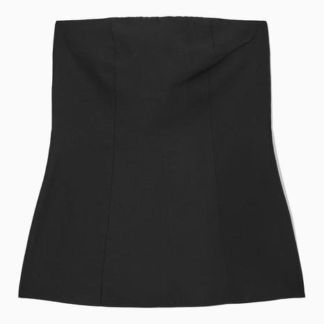 Black Bark Strapless Top