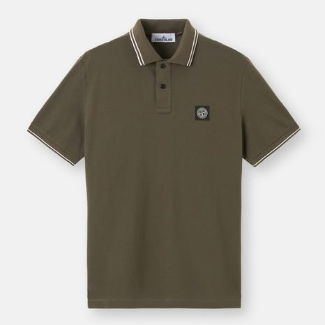 Khaki Green Pique Cotton Polo Shirt