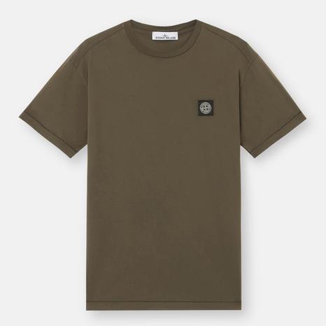 Khaki Green Cotton Logo T-Shirt