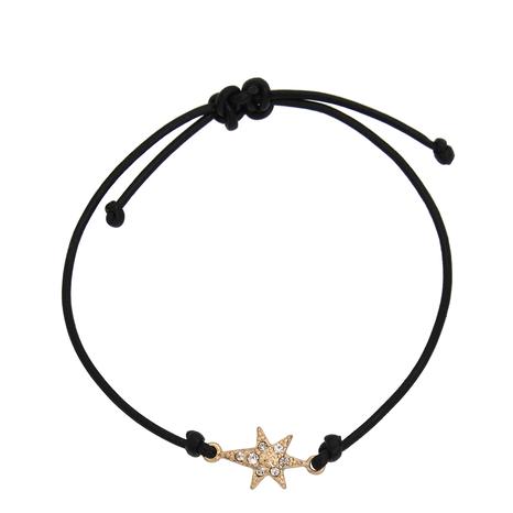 Gold Starburst Leather Slider Bracelet