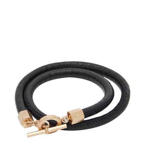 Gold Leather Wrap Bracelet