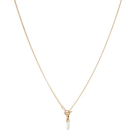 Gold Prism Pendant Long Necklace