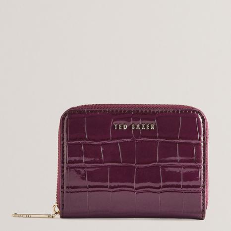 Purple Croc Effect Purse