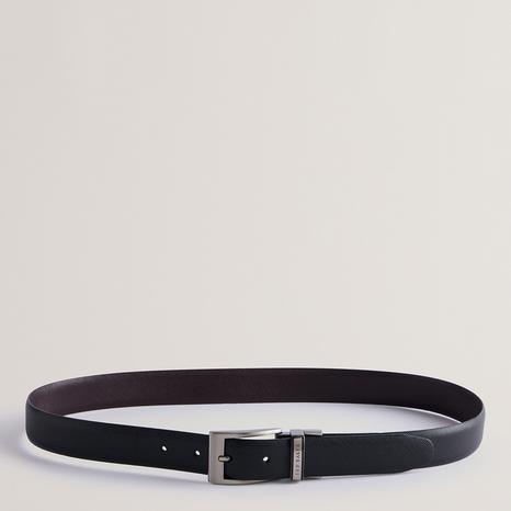 Black Saffiano Leather Reversible Belt