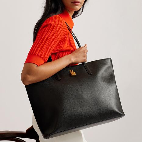 Black London Padlock Tote Bag