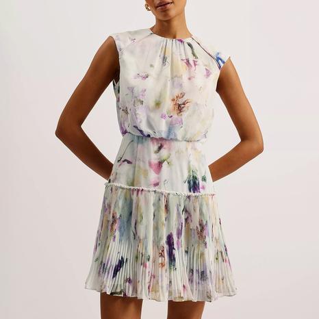 White Saintly Sleeveless Mini Dress