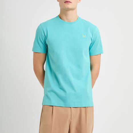 Blue Cotton Round Neck T-shirt