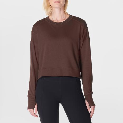 After Class Crop Sweatshirt - Cacao Brown
