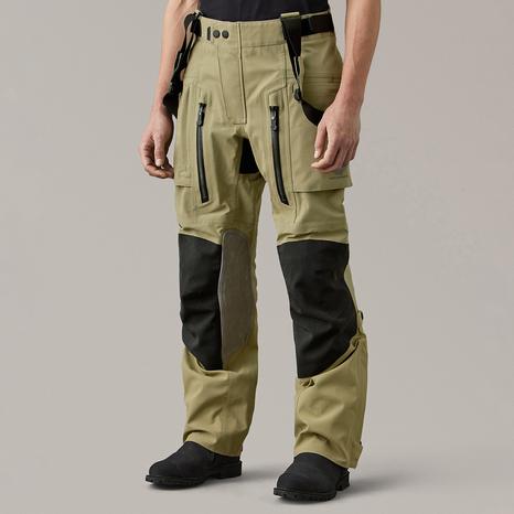 Beige Long Way Up Leather Motorcycle Trousers