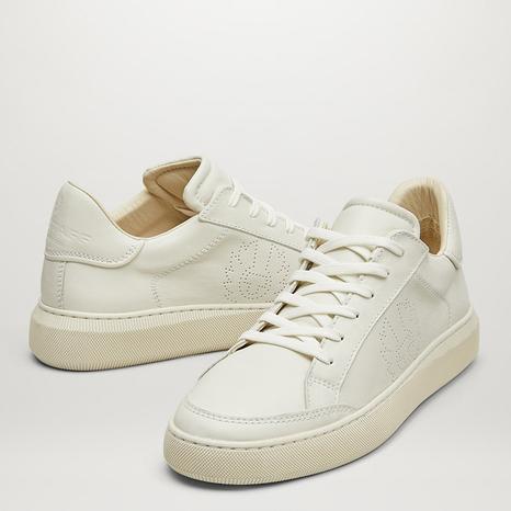 White Track Low Top Leather Trainers