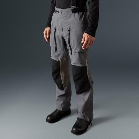 Grey Long Way Up Leather Motorcycle Trousers