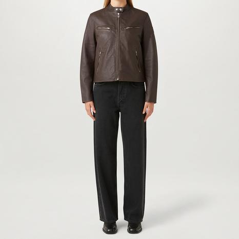 Brown Pine Leather Jacket