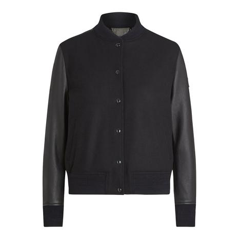 Black Willow Wool Blend Bomber Jacket
