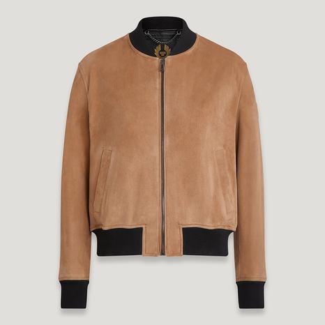 Brown Centenary Leather Bomber Jacket