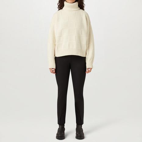 Ivory Hop Roll Neck Wool Jumper