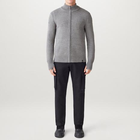 Grey Sternway Wool Zip Cardigan
