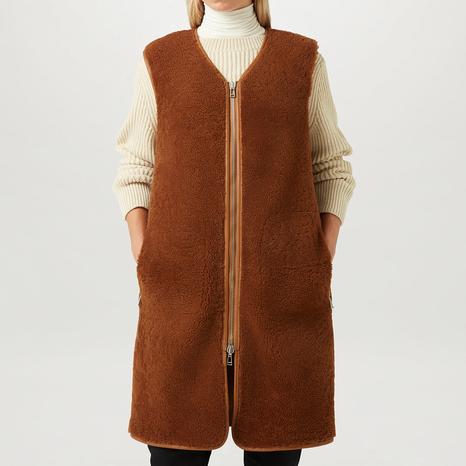 Camel Foundry Shearling Reversible Vest