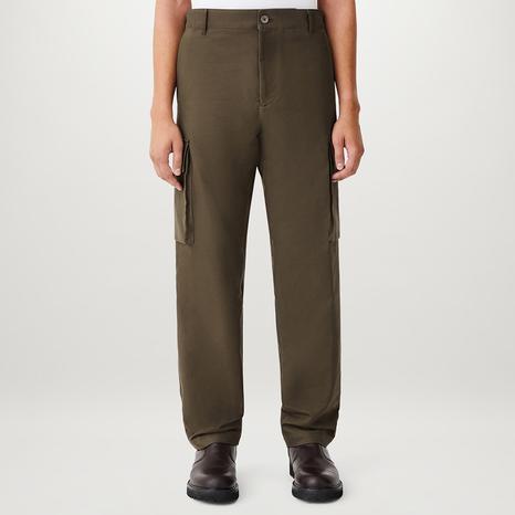 Brown Scale Cotton Cargo Trousers