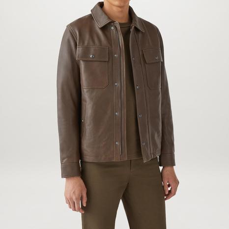 Brown Quarry Leather Overshirt