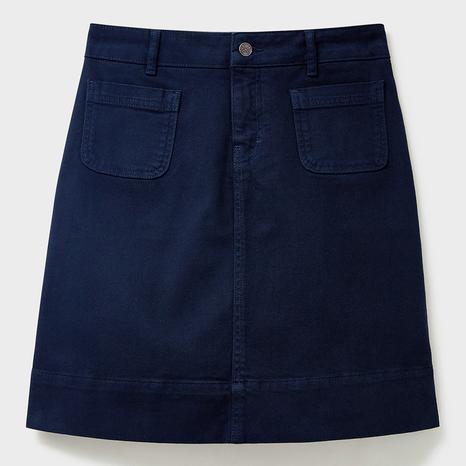 Navy Analee Twill Mini Skirt