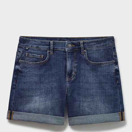Mid Blue Wash Denim Shorts