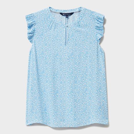 Blue Ophelia Floral Cotton Top