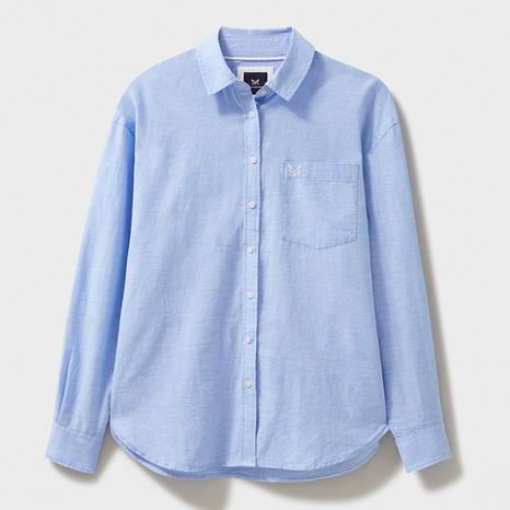 Powder Blue Linen Blend Shirt