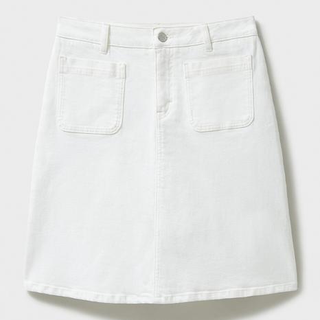 White Analee Denim Mini Skirt