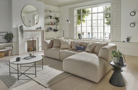 Model Three  Chaise Sofa RHF Catch Me Sandshell
