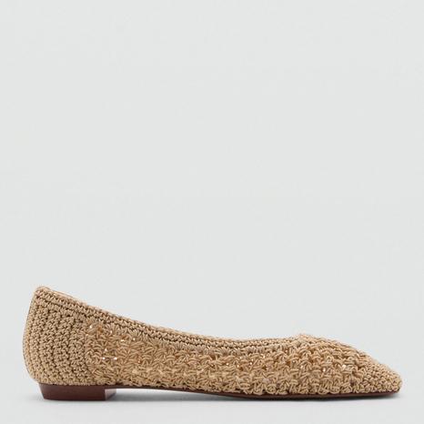 Beige Braided Ballet Flats