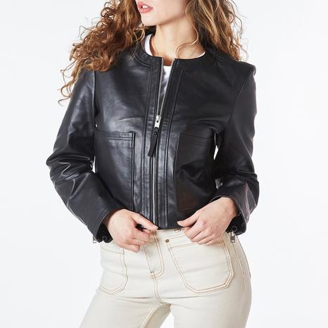 Black Nova Leather Worker Jacket