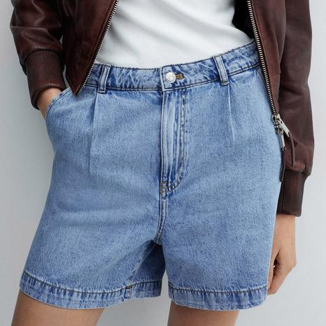 Medium Blue Slouchy Denim Shorts