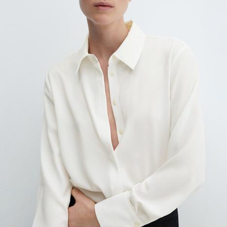 Off White Regular Flowy Shirt
