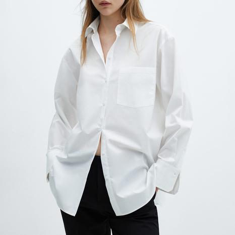 White Pocket Oversize Shirt