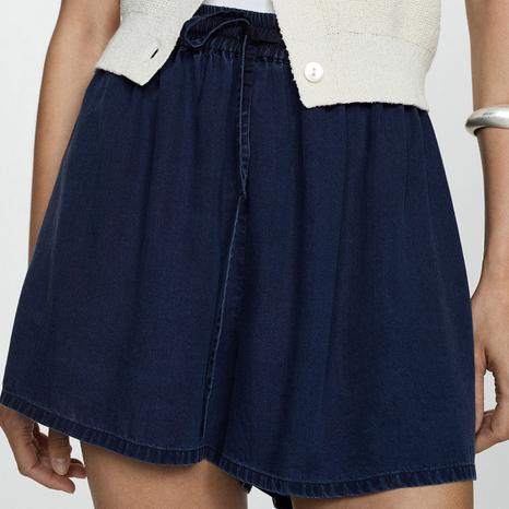 Dark Blue Lyocell Shorts 
