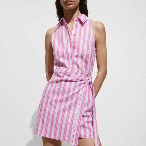 Pink Wrap Shirt Dress