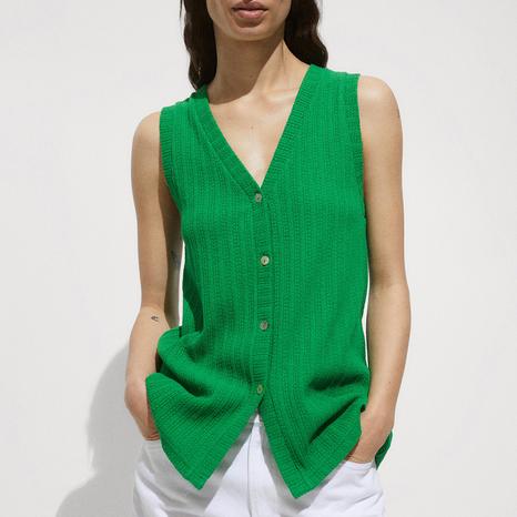 Green Crochet Waistcoat
