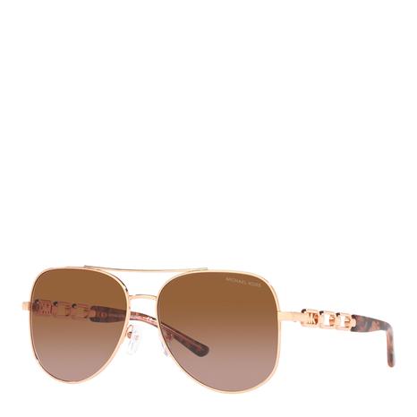 Brown Gradient Chain Detail Temple Classic Sunglasses 58mm