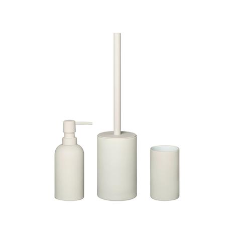 Set of 3 Bathroom Accessories, Cream